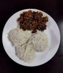 Idiappam And Beef Roast